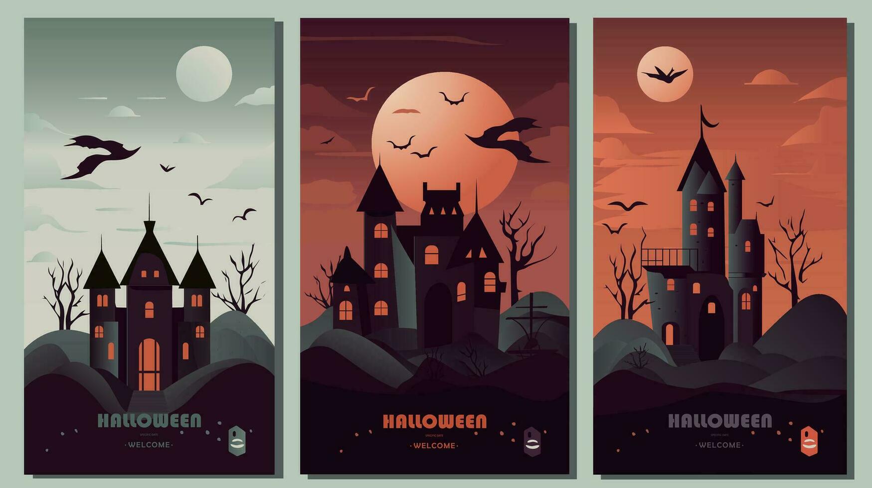 halloween background with house vector