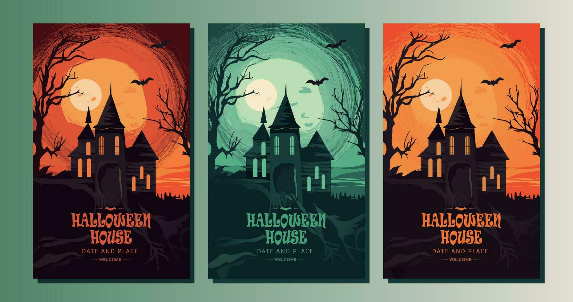 halloween background with house vector