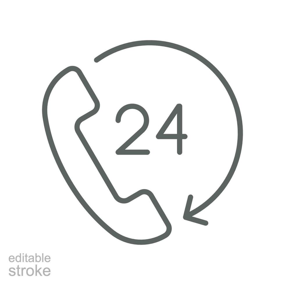 Costumer support line icon. Help line assistant, client service for user consultation. Call center 24-7. Operator Hotline support. Editable stroke Vector illustration design on white background EPS 10