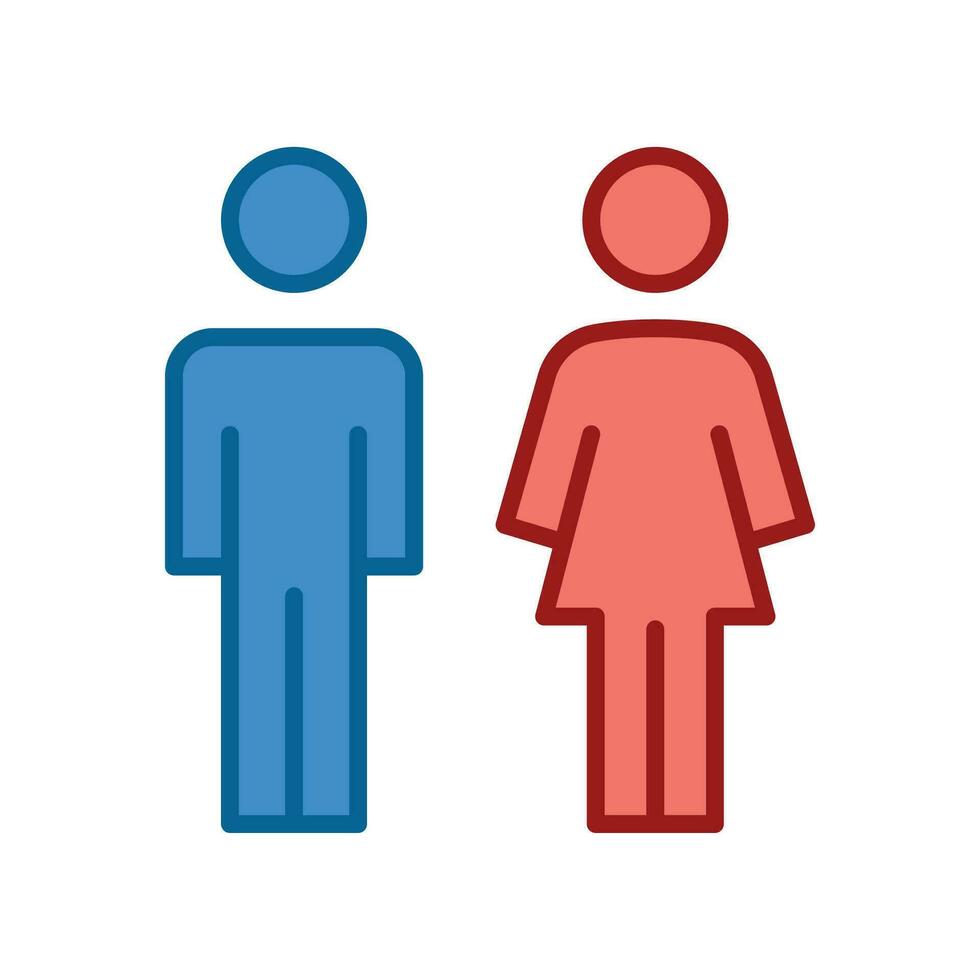 male and female icon, toilet, woman, people logo, outline style. Bathroom and restroom sign. Symbols of man and women. Partner gender logo. Vector illustration design on white background. EPS 10