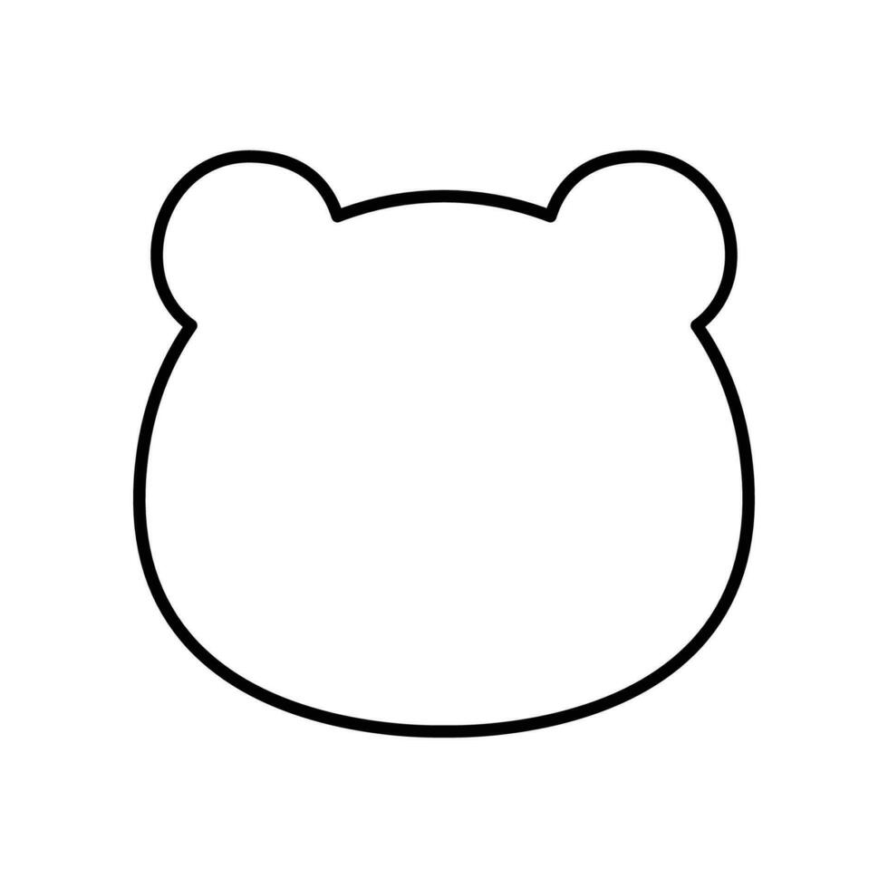 animal, bear head shape icon outline style. Teddy bear simple avatar character. Soft baby toy face logo for animal cat cartoon. Vector illustration. design on white background. EPS 10