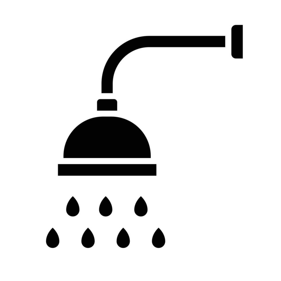 Shower icon. Showerheads simple with water drops, shower head, Bathroom, Bath time sign  for your web site and mobile apps. filled outline style. Vector illustration design on white background. EPS 10