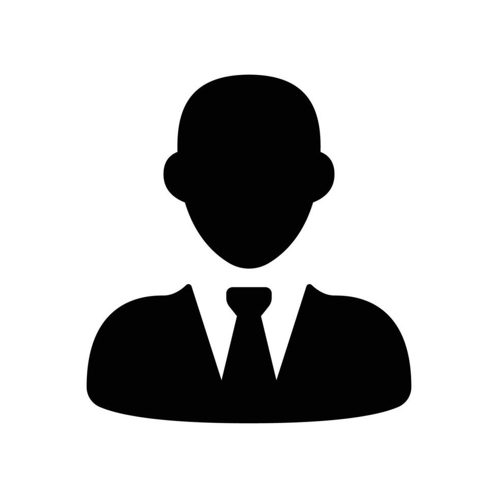 administración negocio icono, empresario. negocio gente. masculino avatar perfil fotos. hombre en traje para tu web sitio diseño, logo, aplicación, ui sólido estilo. vector ilustración diseño en blanco antecedentes eps 10