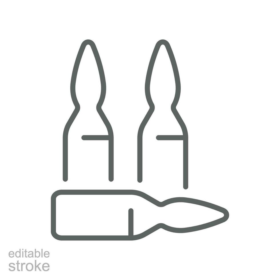 Vaccine, medicine, press line icon. vaccination ampoule in three bottle set. Medical ampules, sign for mobile concept and web Editable stroke vector illustration design on white background. EPS 10