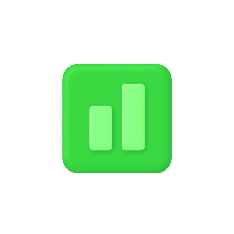 3d Realistic Graphic bar or Chart button vector illustration.