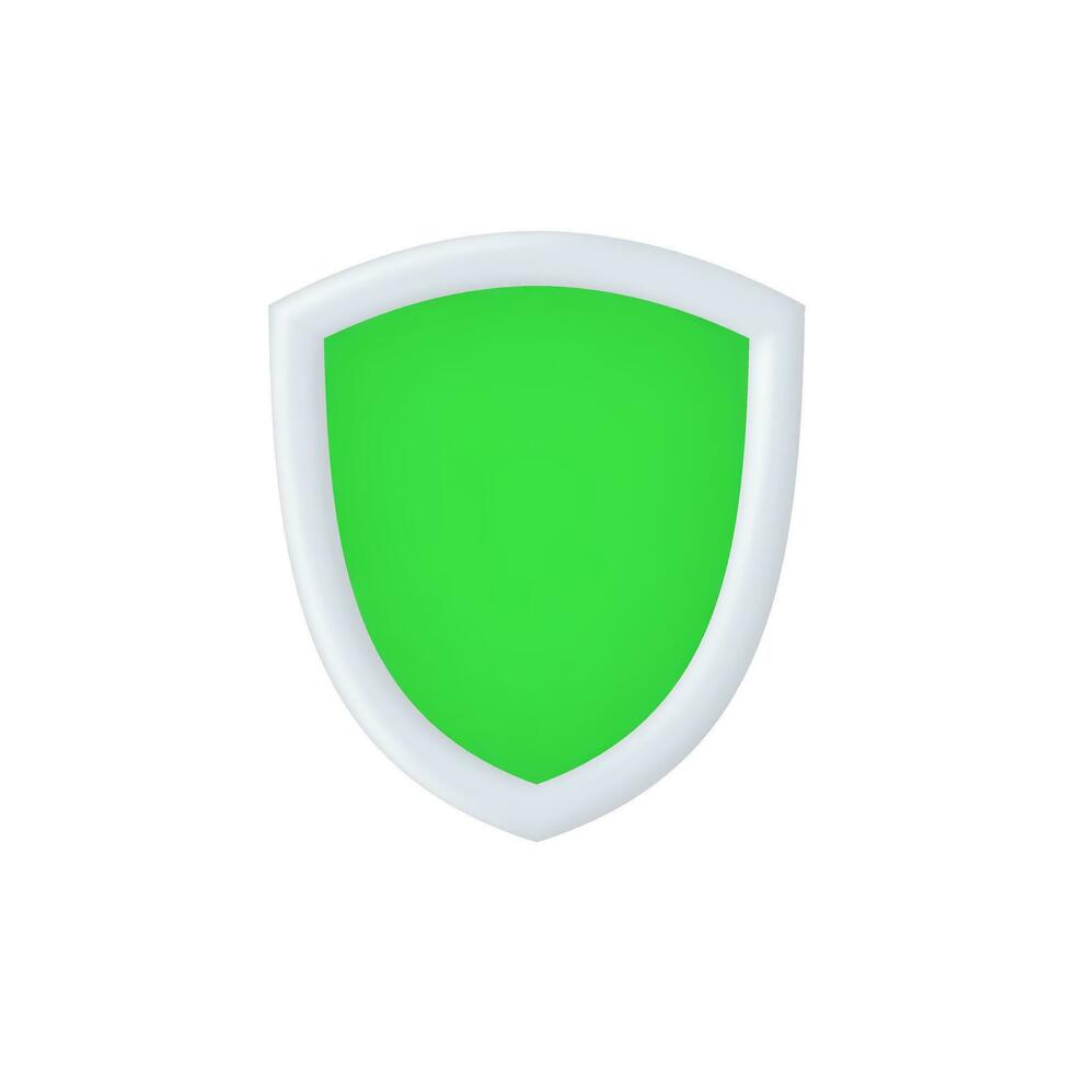 3d Realistic Shield Icon vector illustration