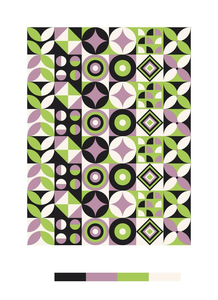 a colorful pattern with geometric shapes and colors vector