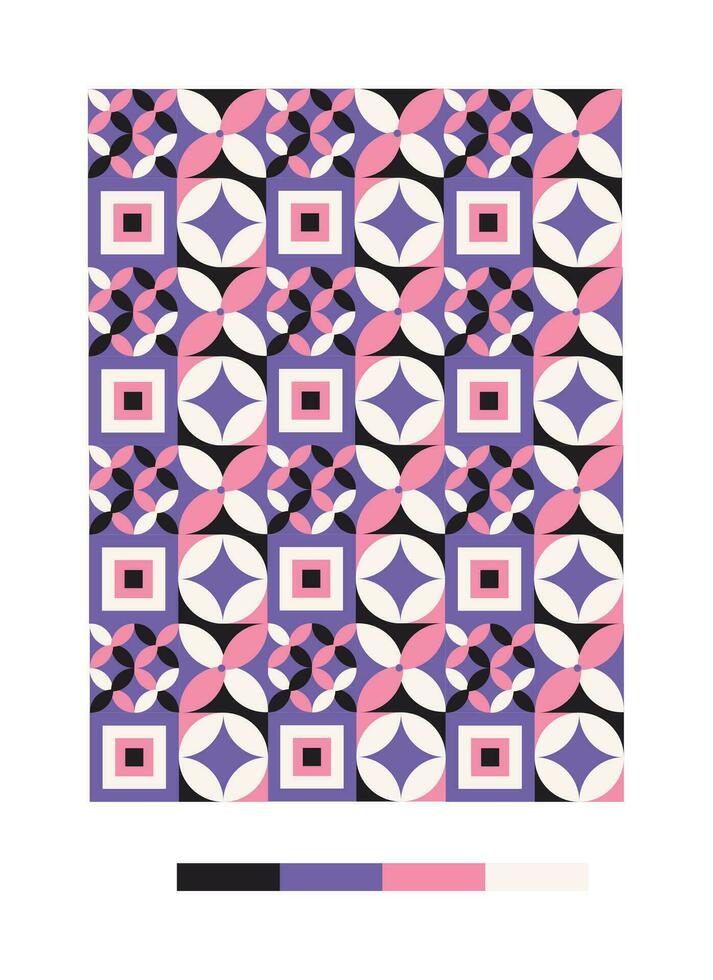 a colorful pattern with geometric shapes and colors vector