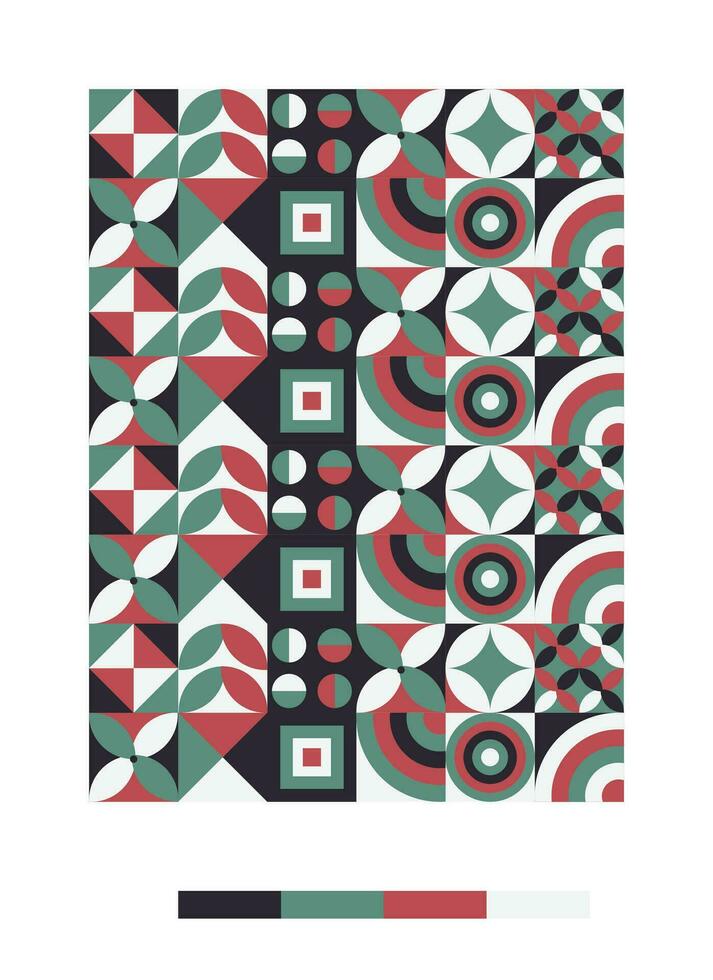 a colorful pattern with geometric shapes and colors vector