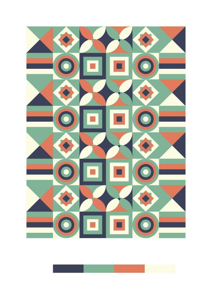 a colorful pattern with geometric shapes and colors vector