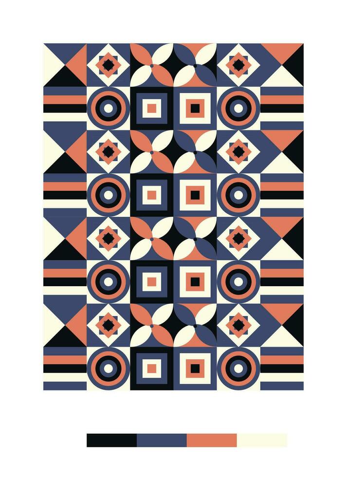 a colorful pattern with geometric shapes and colors vector