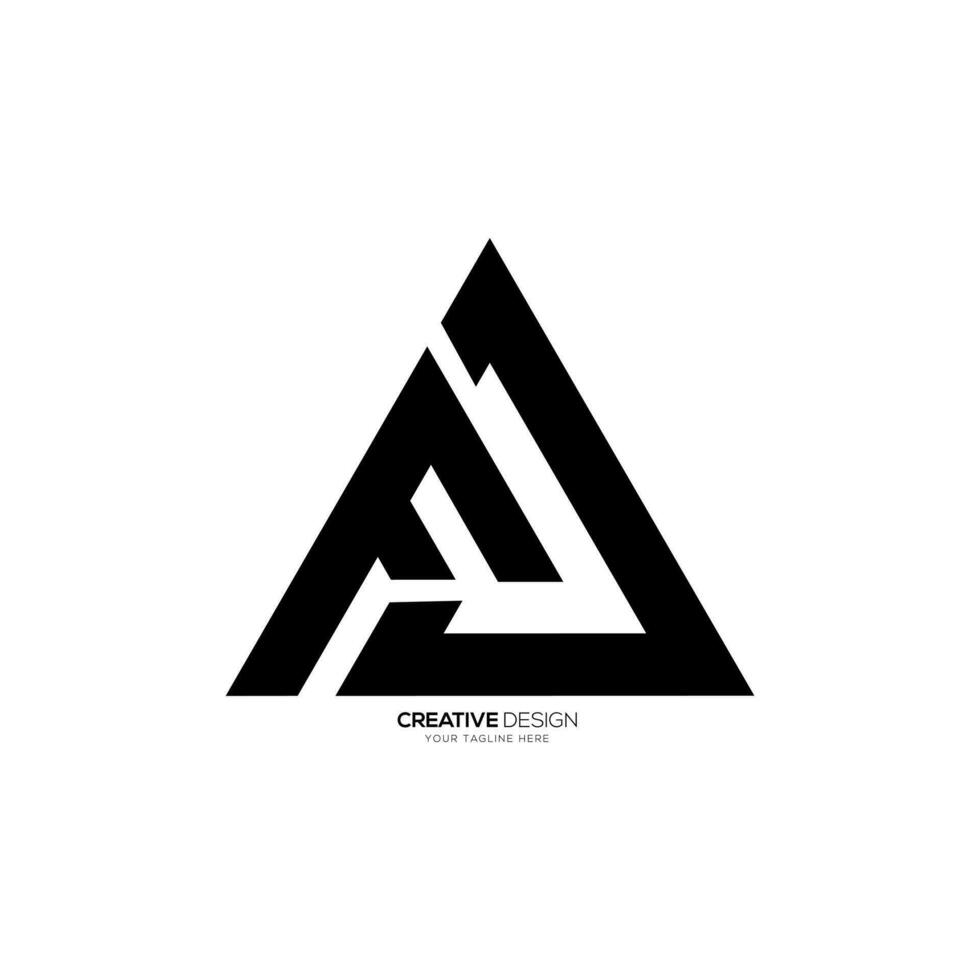 letra fa con moderno triángulo formas alfabeto resumen monograma logo vector