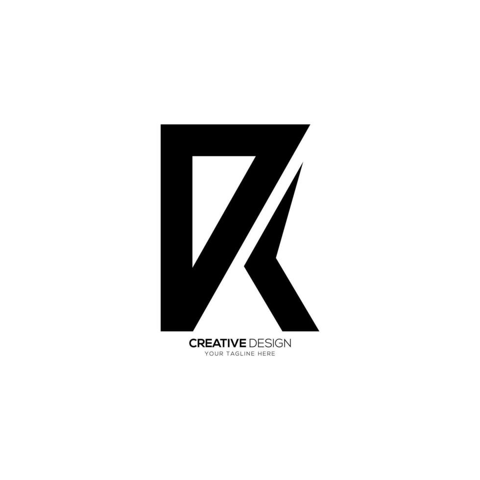 Letter d r k initial modern unique shape creative monogram logo vector