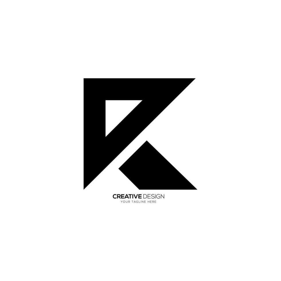 Letter d k r modern shape unique abstract monogram alphabet logo vector