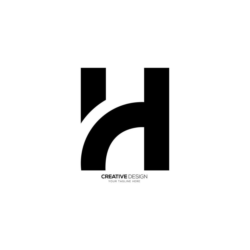 Letter H modern shapes alphabet unique abstract monogram flat logo vector