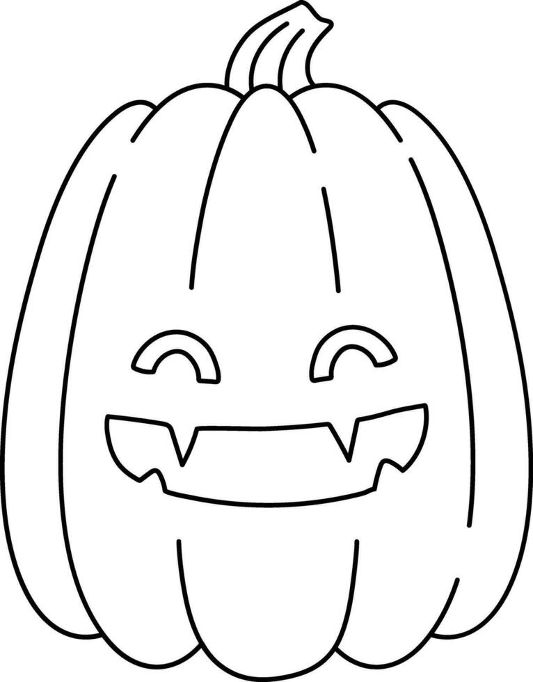 Halloween Happy Pumpkin Illustration Outline vector