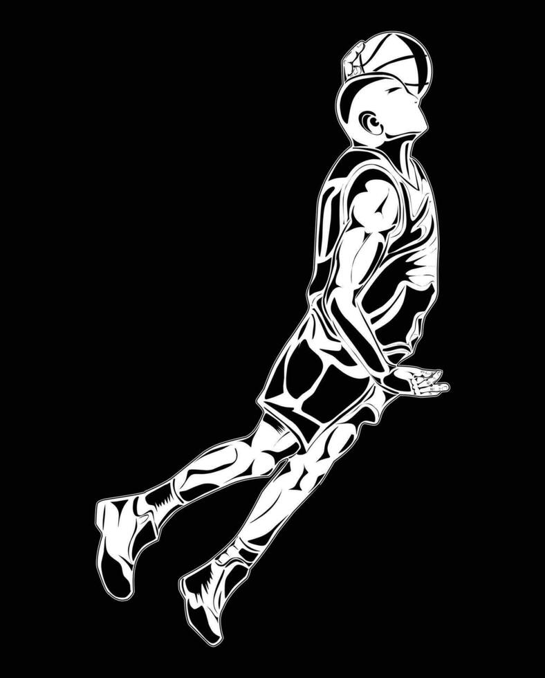 Image of basketball player movements, suitable for posters, education, T-shirts and others vector