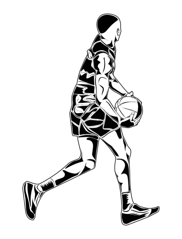 Image of basketball player movements, suitable for posters, education, T-shirts and others vector