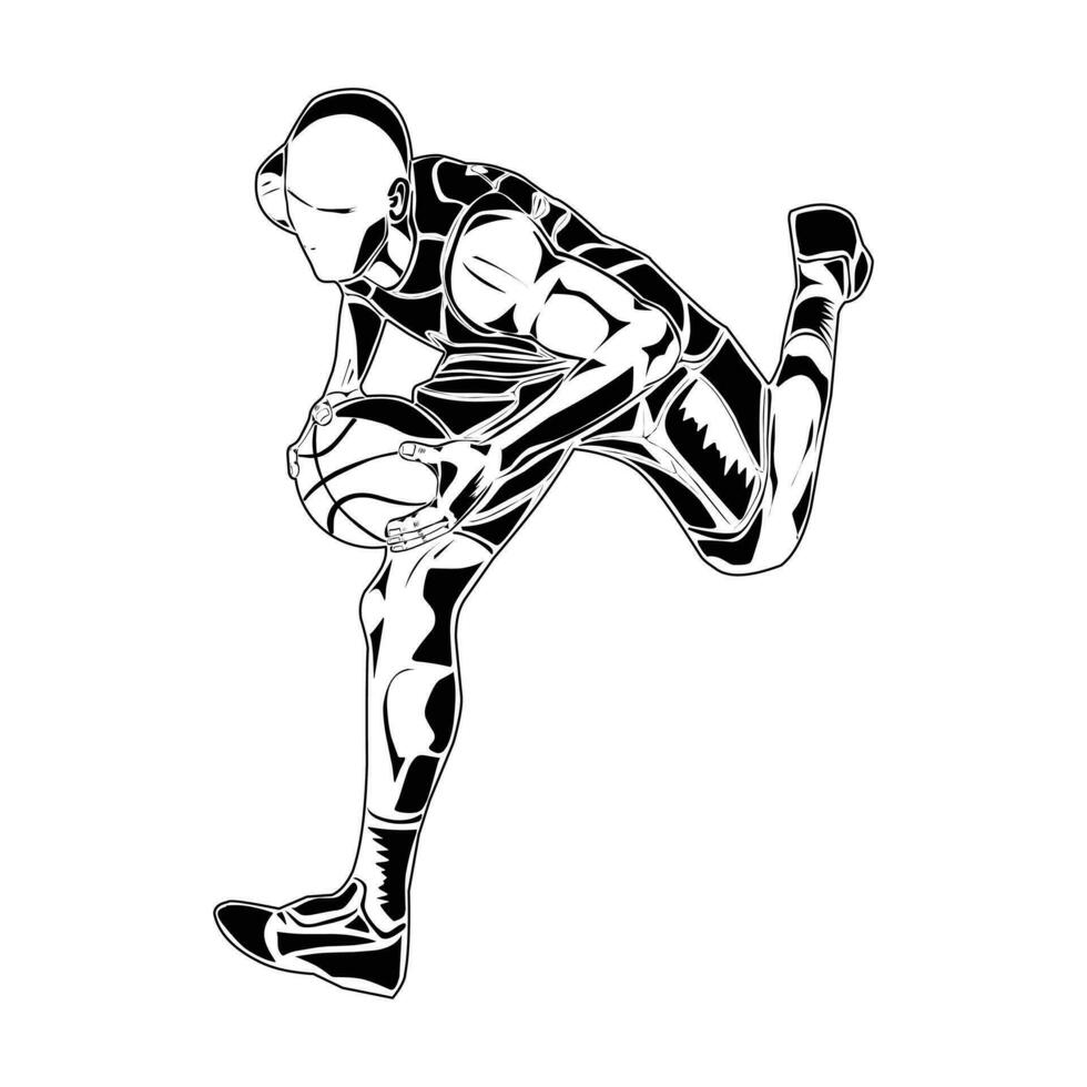 Image of basketball player movements, suitable for posters, education, T-shirts and others vector