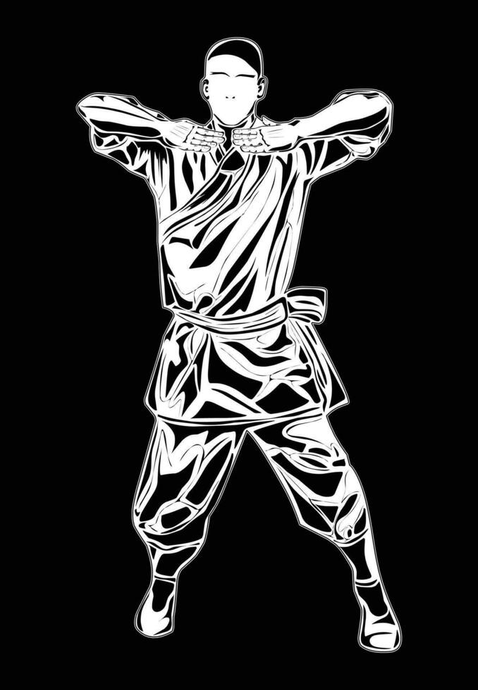 imágenes de kung fu movimientos, adecuado para carteles, educación, camisetas y otros vector