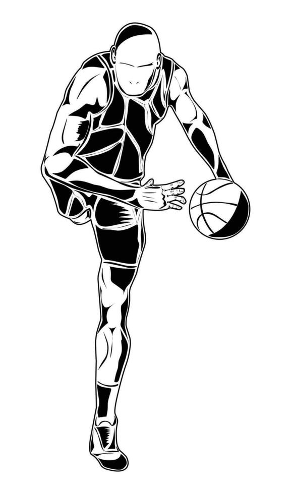 Image of basketball player movements, suitable for posters, education, T-shirts and others vector