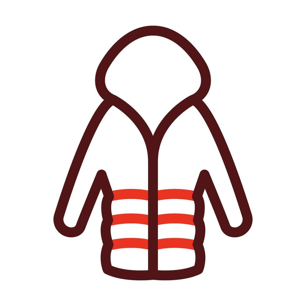 Rain Coat Vector Thick Line Two Color Icons For Personal And Commercial Use.