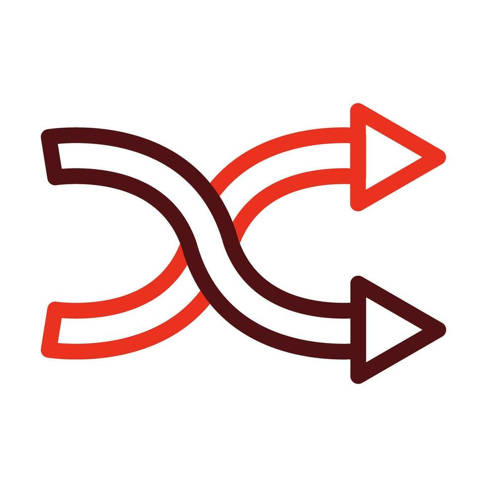 Shuffle Vector Thick Line Two Color Icons For Personal And Commercial Use.