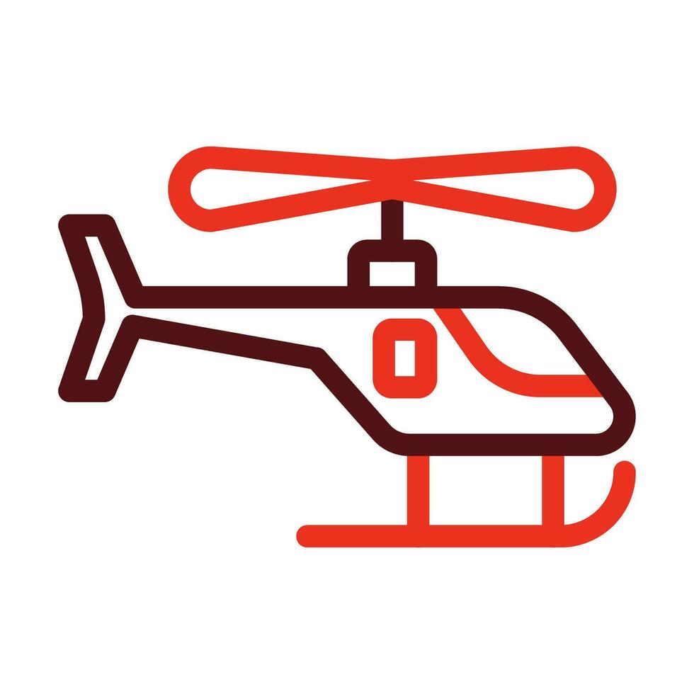 Toy Helicopter Vector Thick Line Two Color Icons For Personal And Commercial Use.