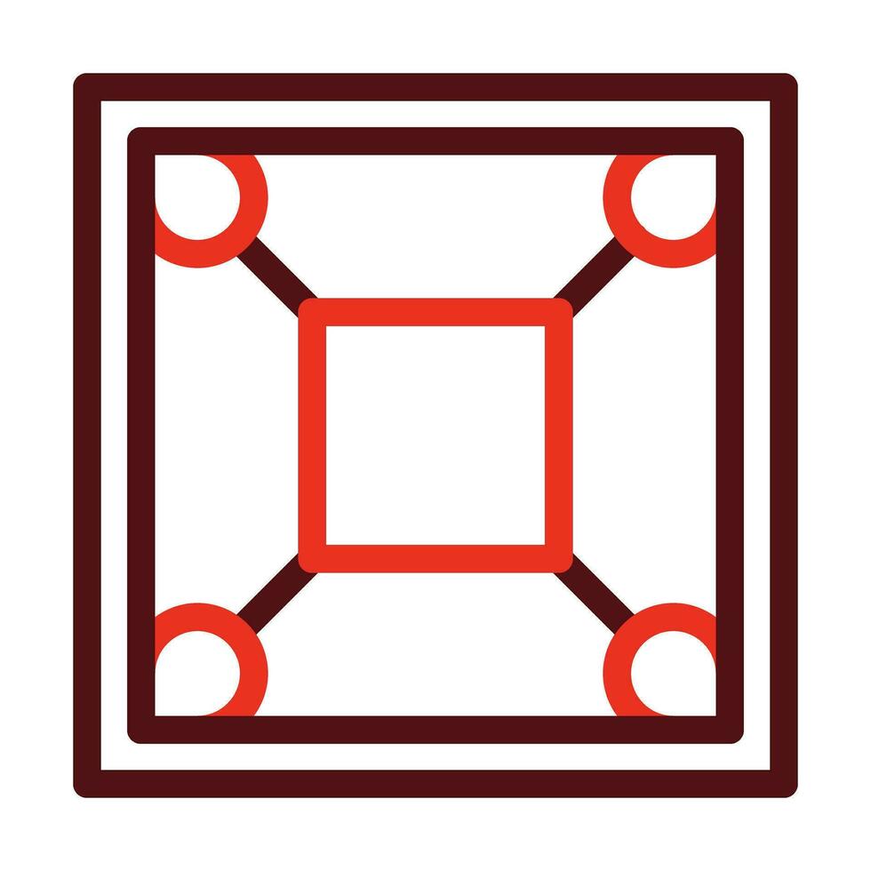 Carrom Board Vector Thick Line Two Color Icons For Personal And Commercial Use.