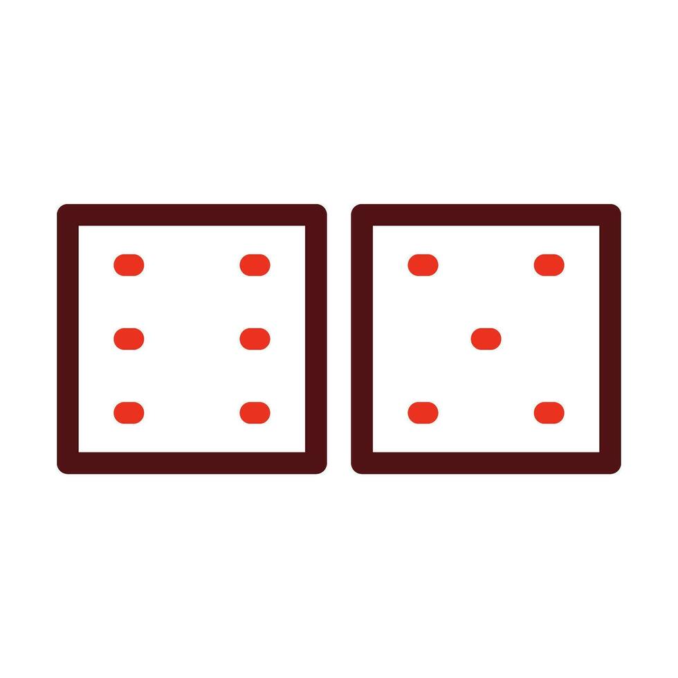 Dice Vector Thick Line Two Color Icons For Personal And Commercial Use.