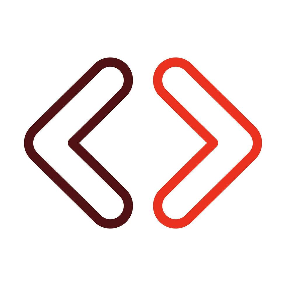 Double Arrow Vector Thick Line Two Color Icons For Personal And Commercial Use.