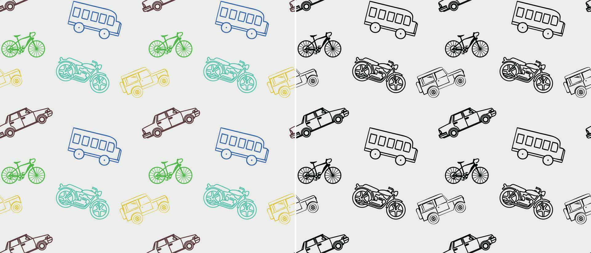 vehicle icon seamless pattern vector