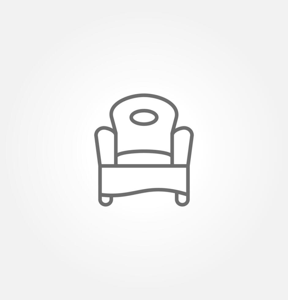 Office Interior Employee Executive Low Back Chair Vector Icon Design. isolated on grey background