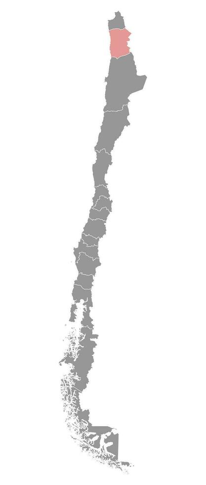 Tarapaca region map, administrative division of Chile. vector
