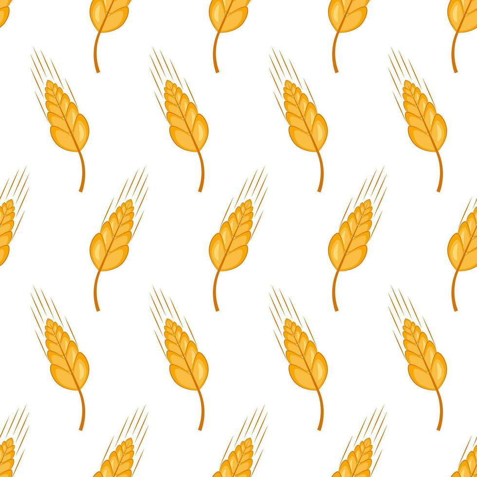 Simple, seamless pattern of wheat ears. Vector illustration.