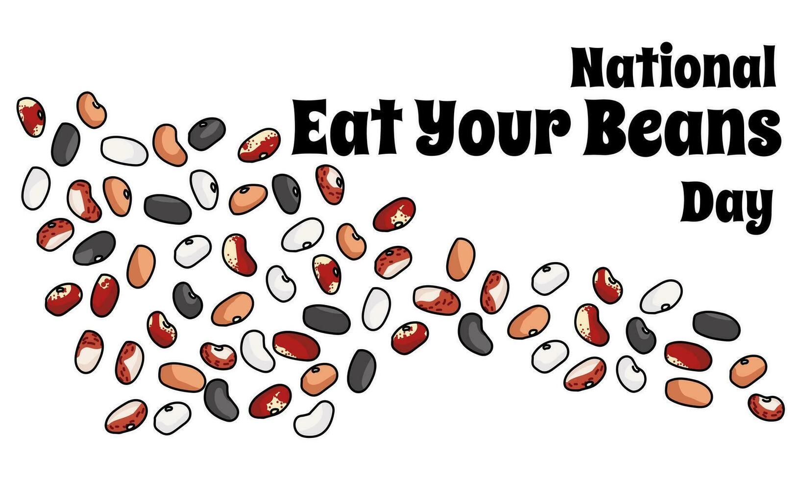 National Eat Your Beans Day, idea for a horizontal poster, banner, flyer, postcard vector