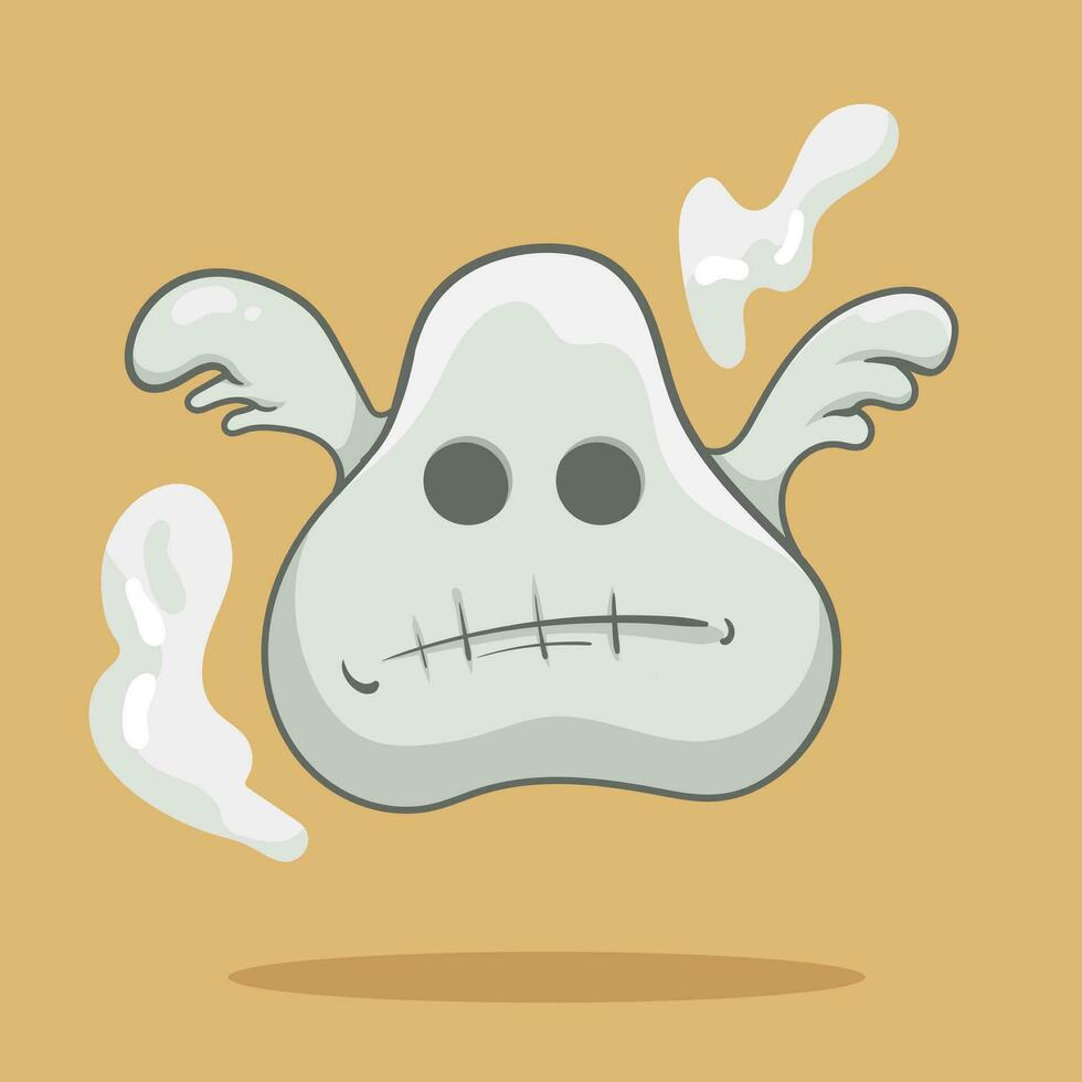 scary ghost Halloween sticker. Print for t-shirt. Vector illustration