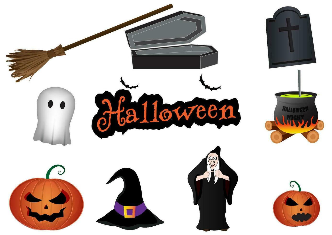 Halloween set symbol vector