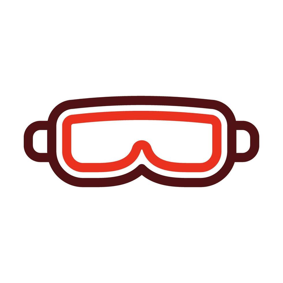 Goggles Vector Thick Line Two Color Icons For Personal And Commercial Use.