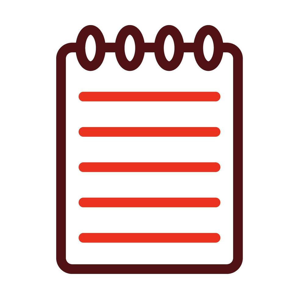 Notebook Vector Thick Line Two Color Icons For Personal And Commercial Use.