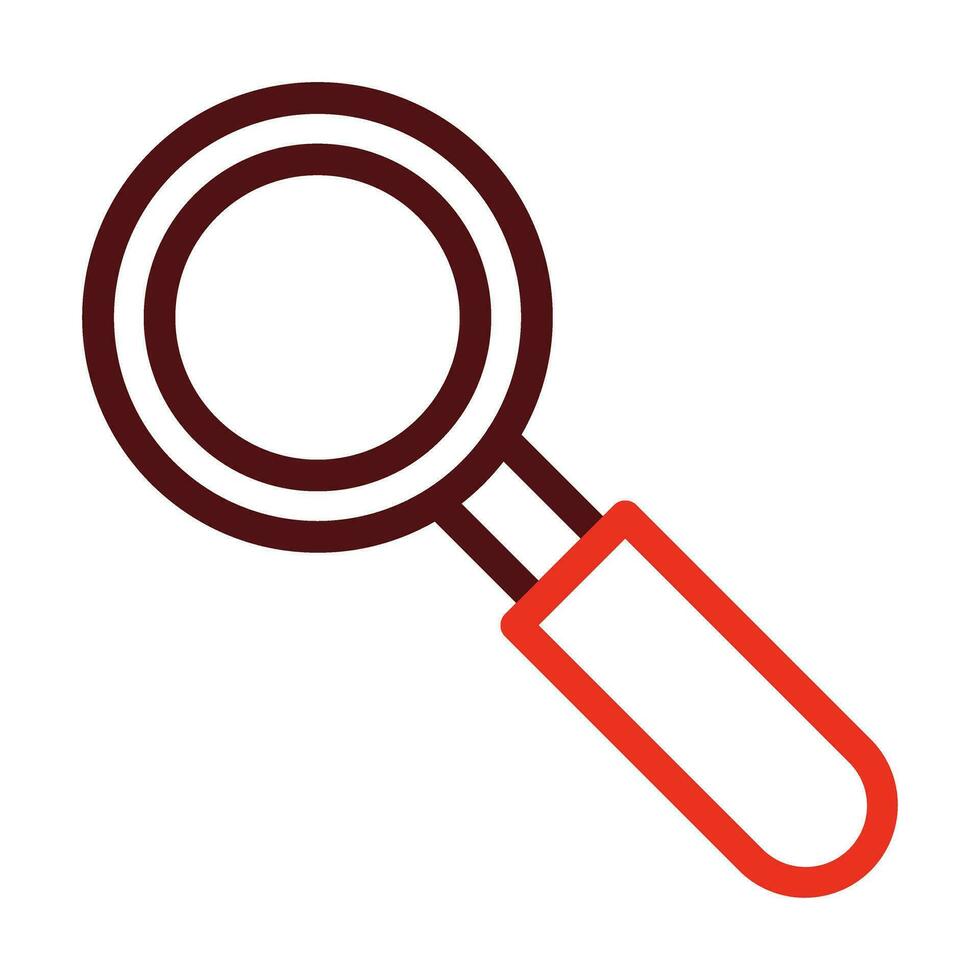 Magnifying Glass Vector Thick Line Two Color Icons For Personal And Commercial Use.