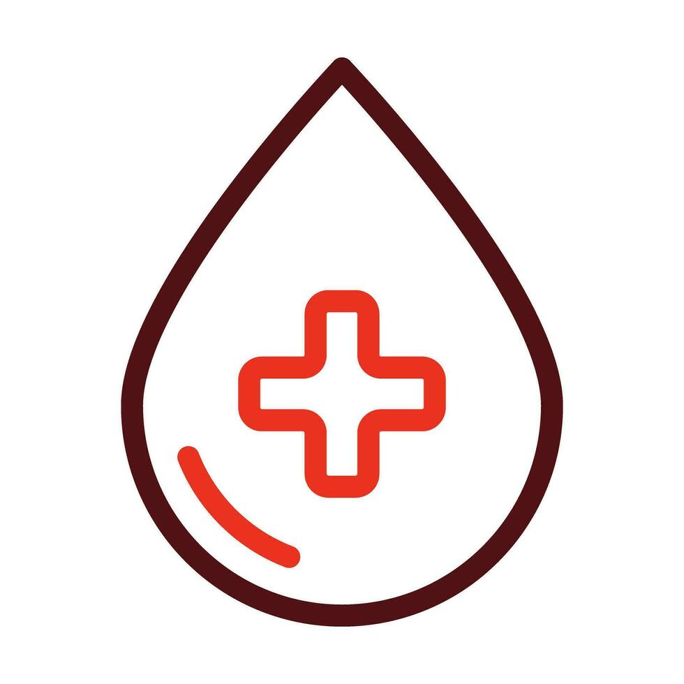 Blood Drop Vector Thick Line Two Color Icons For Personal And Commercial Use.