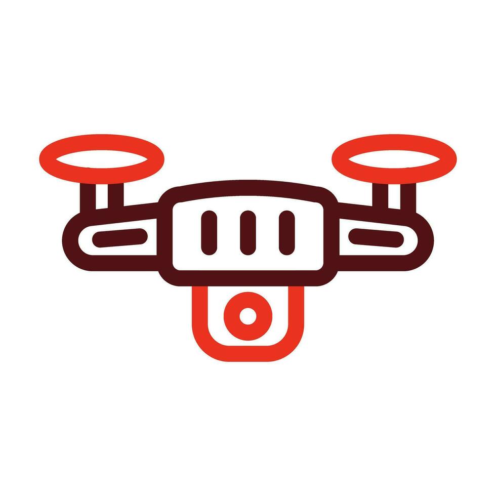 Drone Vector Thick Line Two Color Icons For Personal And Commercial Use.
