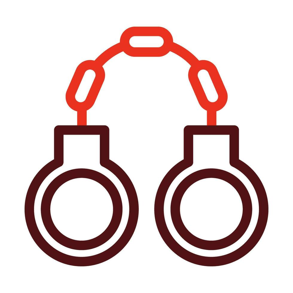 Handcuffs Vector Thick Line Two Color Icons For Personal And Commercial Use.