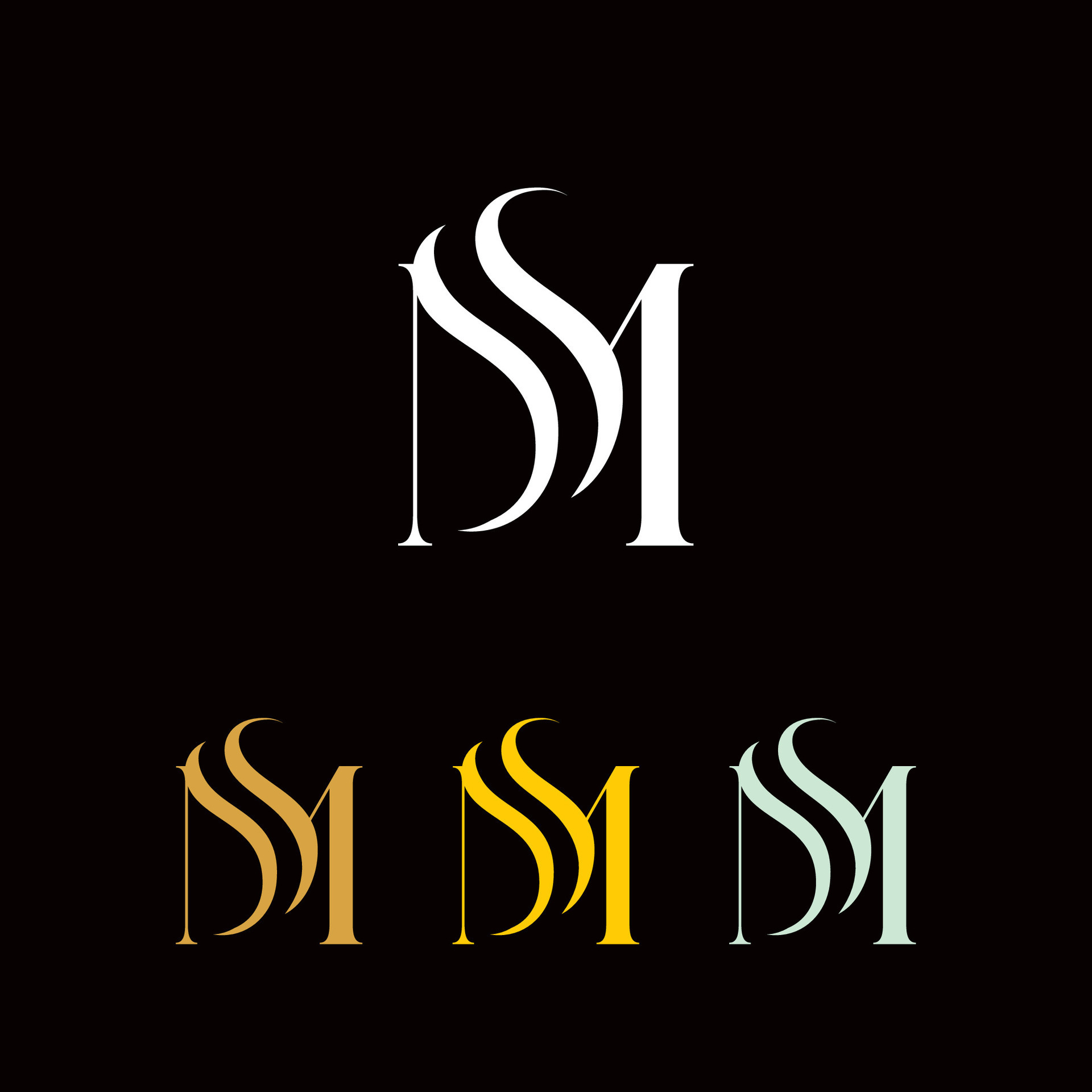 Premium Vector  Sm letter logo design on black background initial