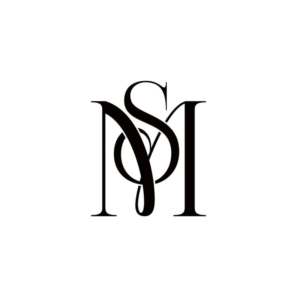 MS SM Letter Linked Luxury Premium Logo, Wedding Logo Design, Custom Wreath Wedding Monogram, Crest Initial Wedding Logo vector