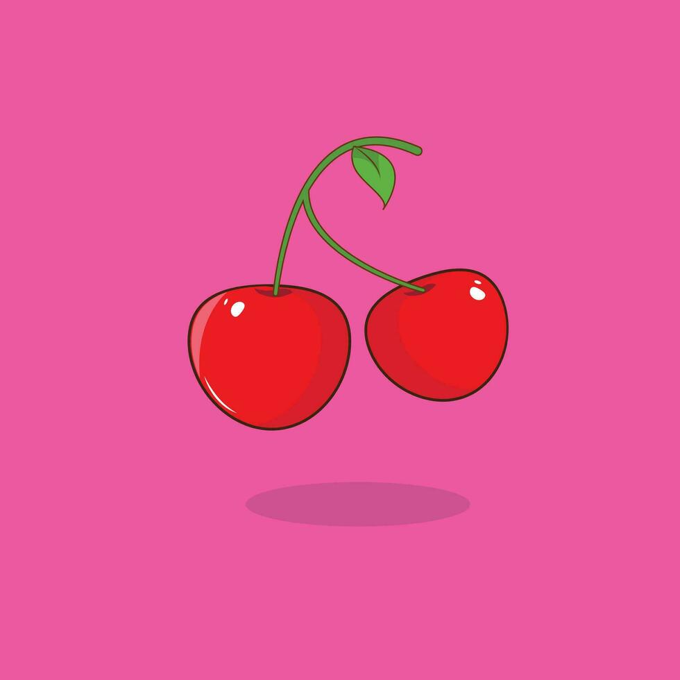 ilustración vectorial gráfico de cereza vector