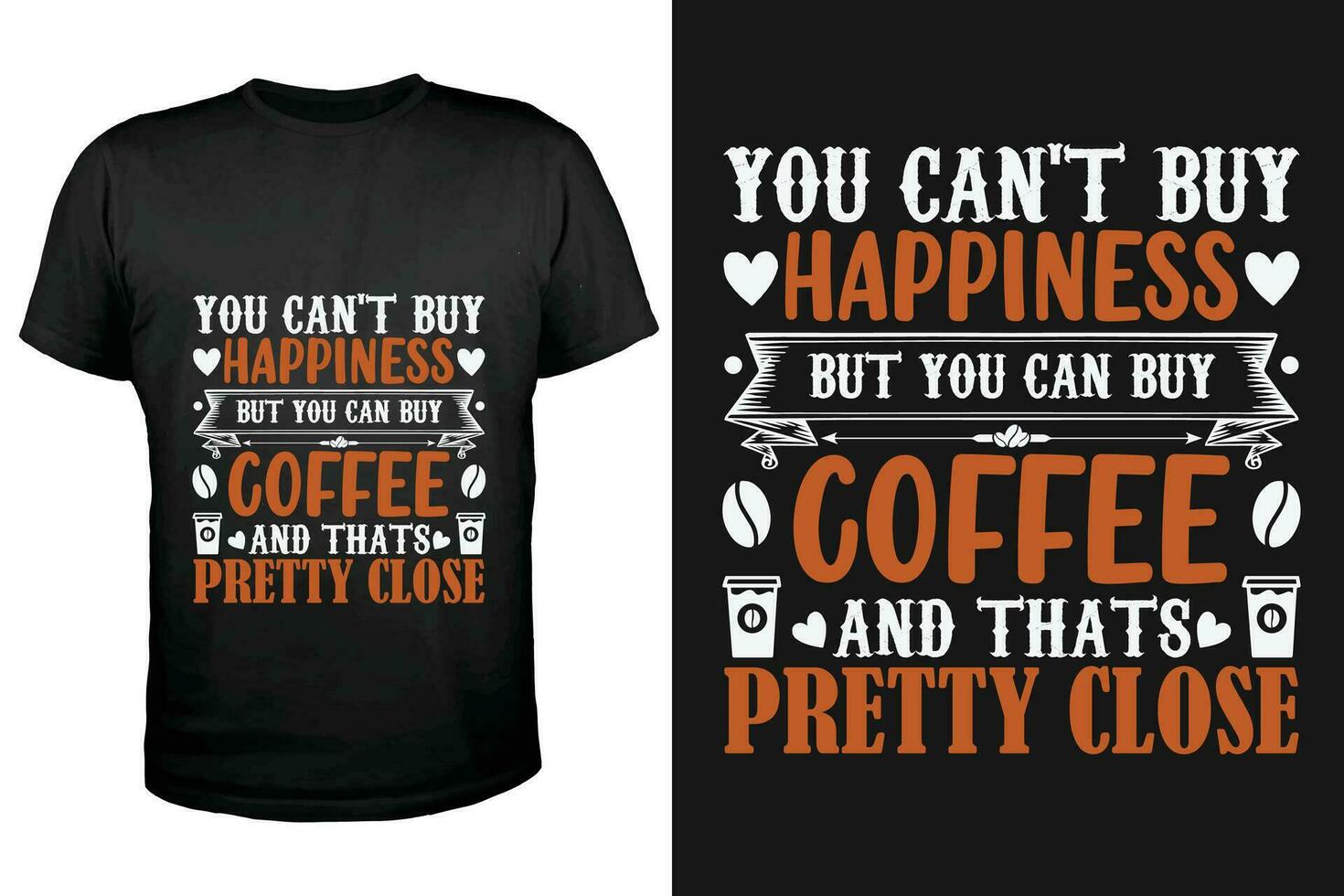 Modern Hot Coffee T-shirt Design art vector