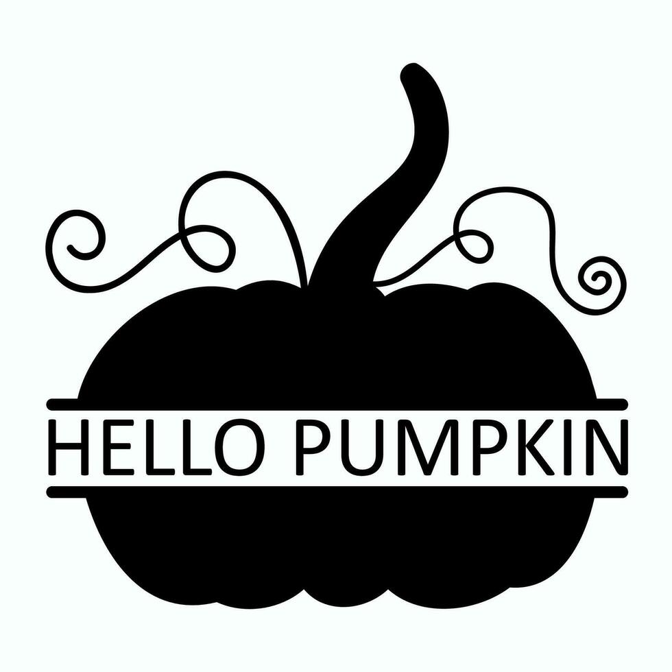 Pumpkin monogram frame. Pumpkin silhouette. Vector illustration