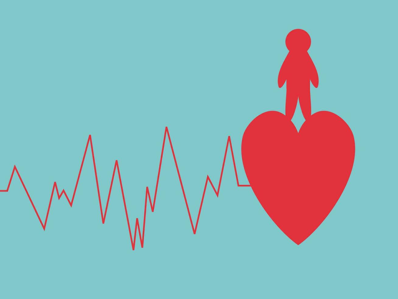 flat design heart day vector illustration